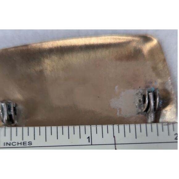 Belt buckle "Nu Gold" Red Brass Etched and Oxidized 29grams belt width to 1.25" - Picture 4 of 9